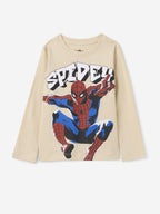 The Souled Store Official Spider-Man : Peter Parker Boys Round Neck Multicolor Color Blocked Cotton Full Sleeve T-Shirts