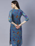 Gosriki Women'S Printed Georgette Chikankari Embroidered Kurti (Gori-Cerosin-Nw-Gs)