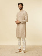 Manyavar Walnut Linen Plain Kurtas