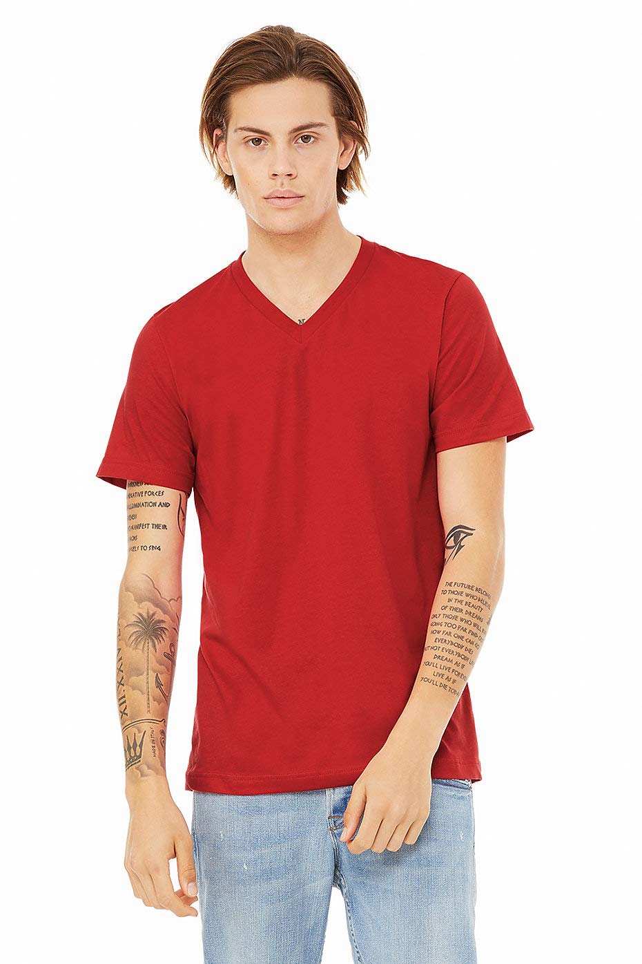 Unisex Jersey Short-Sleeve V-Neck T-Shirt - TRUE ROYAL - XS(D0102H7WBIX)