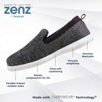 isotoner Zenz Men's Sport Knit Moccasin, Slip-on Shoe, Dark Charcoal Heather, 8