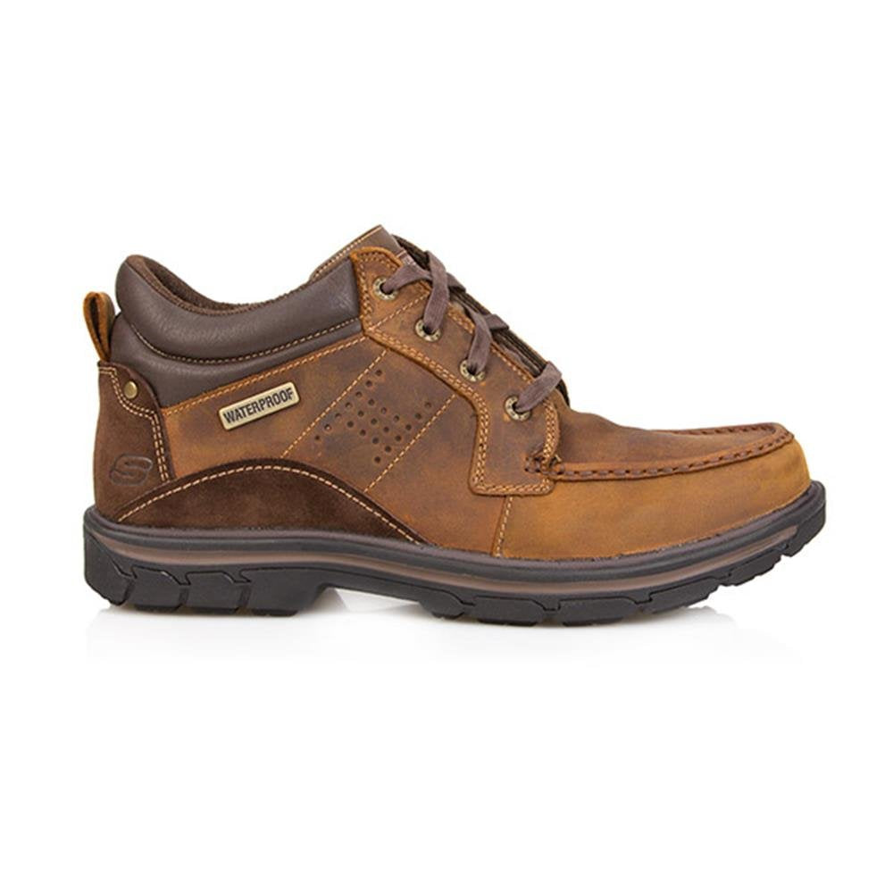 Skechers USA Men's Segment Melego Ankle Bootie,Dark Brown,10 2W US