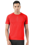 PUMPD Mens Solid Regular Fit T-Shirt (PUMSS23MTS-031_Red Blaze