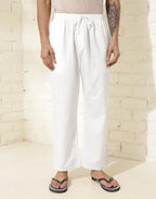 Fabindia Offwhite Cotton Woven Pyjama