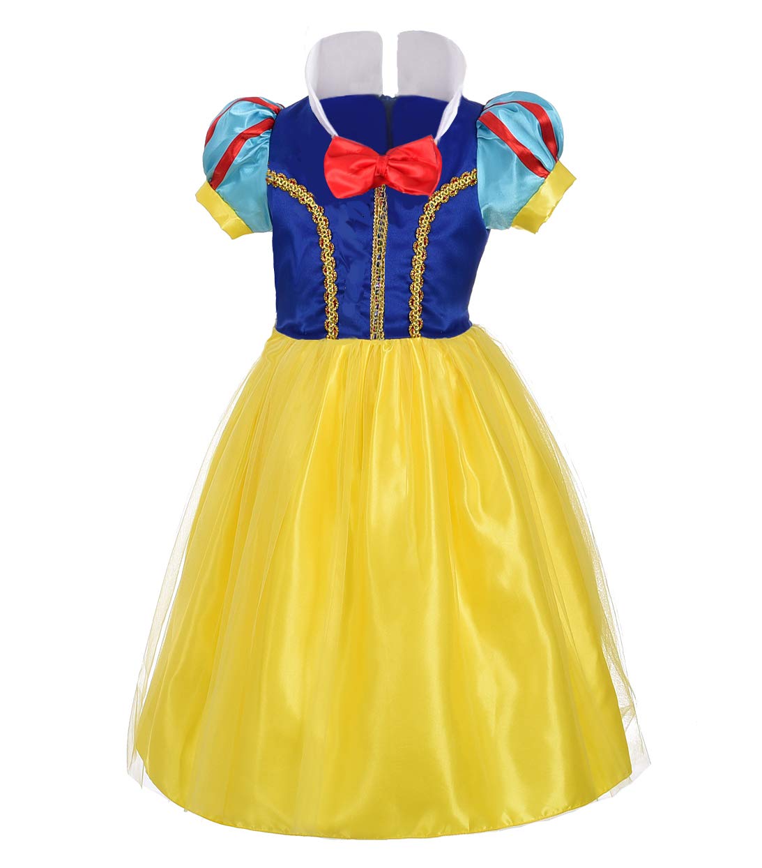 Dressy Daisy Toddler Little Girls' Princess Costume Fancy Dresses Up Halloween Party with Gold Threads Size 3 B