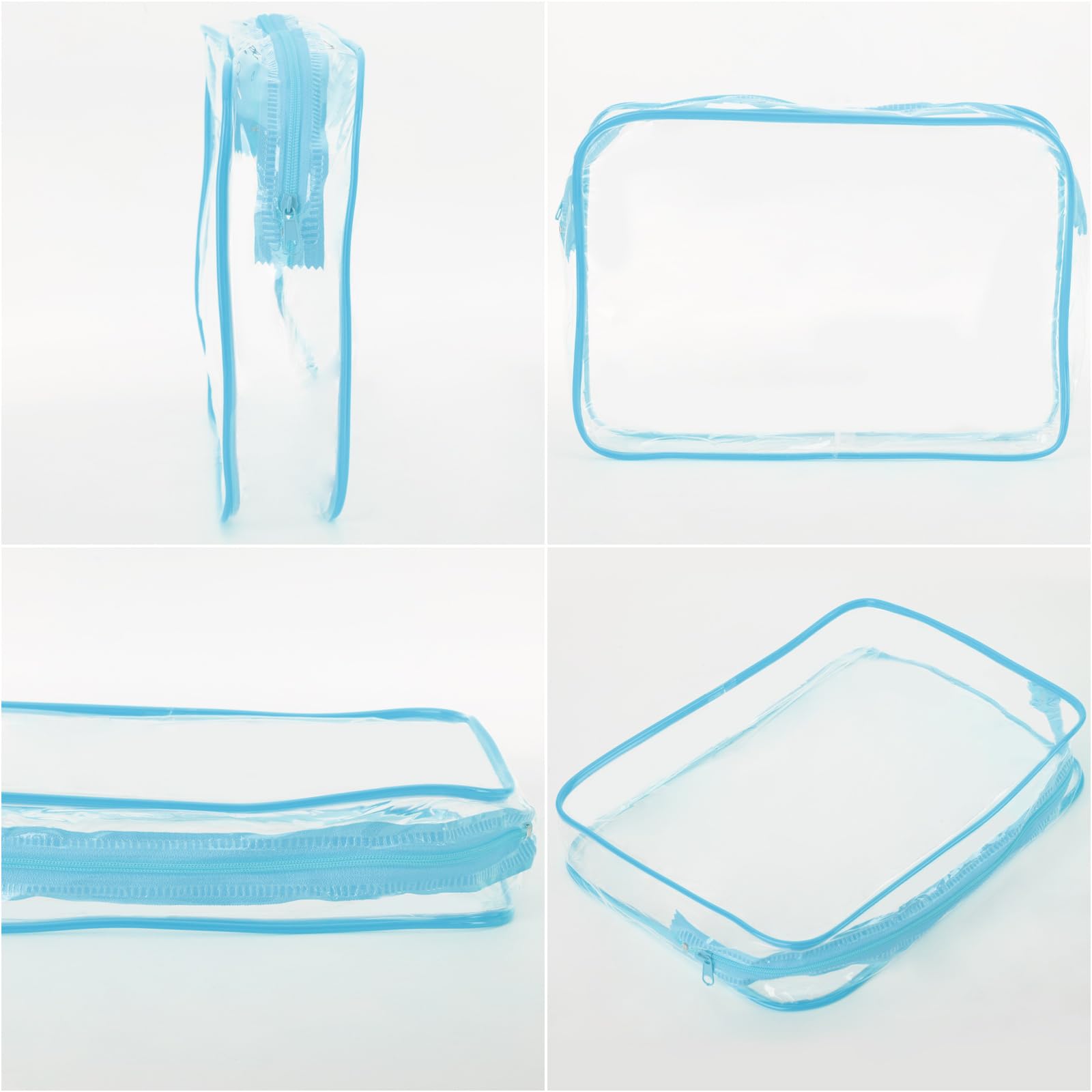 Tbestmax 10 Pack Clear Cosmetic Bags Makeup Bags Portable Waterproof TSA Approved Travel Toiletry Bags Large Organizer