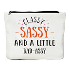 Funny Birthday Gifts for Her Him- Classy Sassy and Bad Assy- Best Friend Makeup Bag- Sister Brother Gifts Female Daughter Funny 