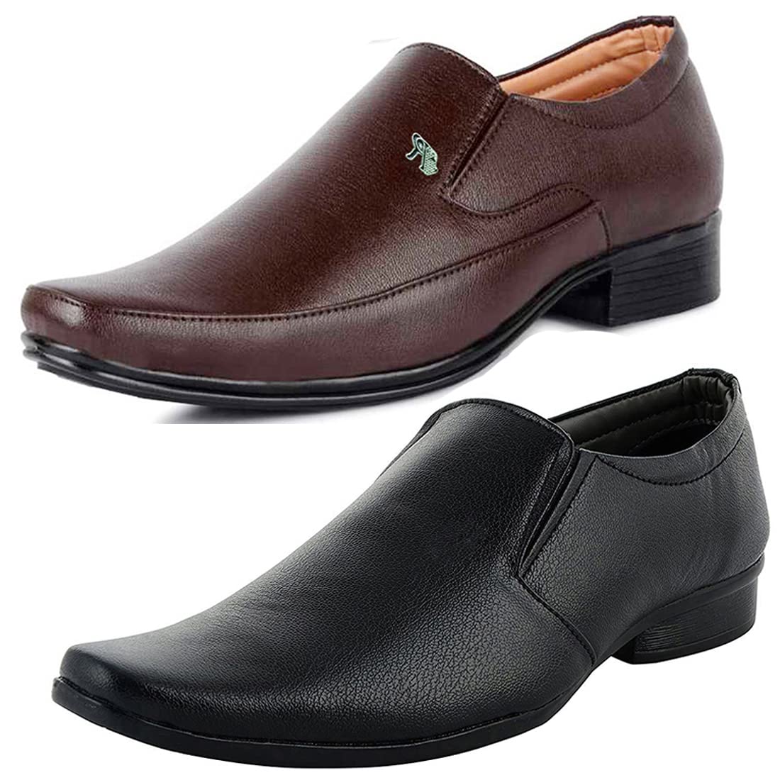 Stylish Trendy Formal Shoes/Party Shoes/ 2 Shoes Combo with Free Belt for Men and Boys (BAZAAR8379_VTR2003Blk) Multicolor 9