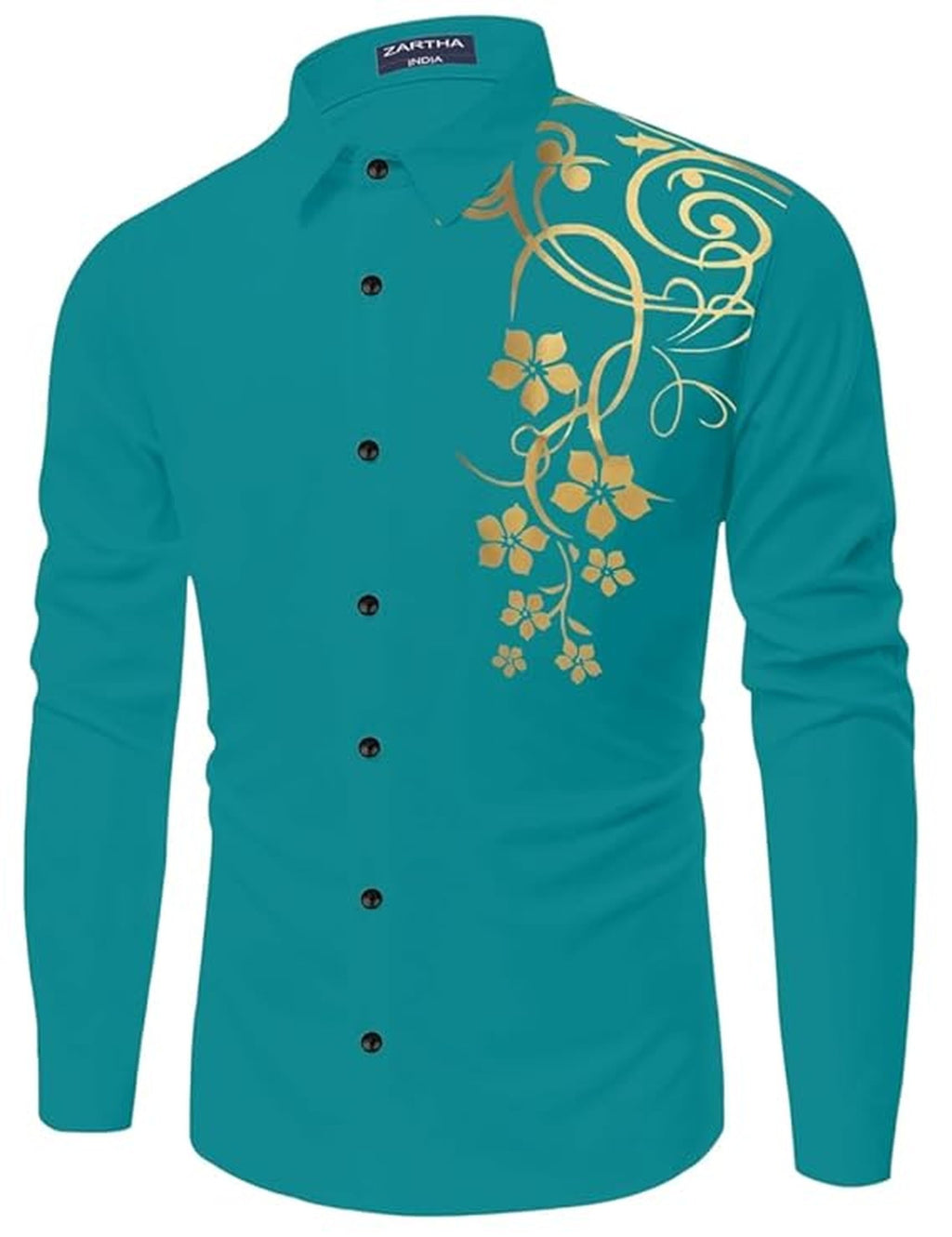 Zartha Men Solid Cotton Full Sleeves Casual Shirt For Men Stylish Latest Rama
