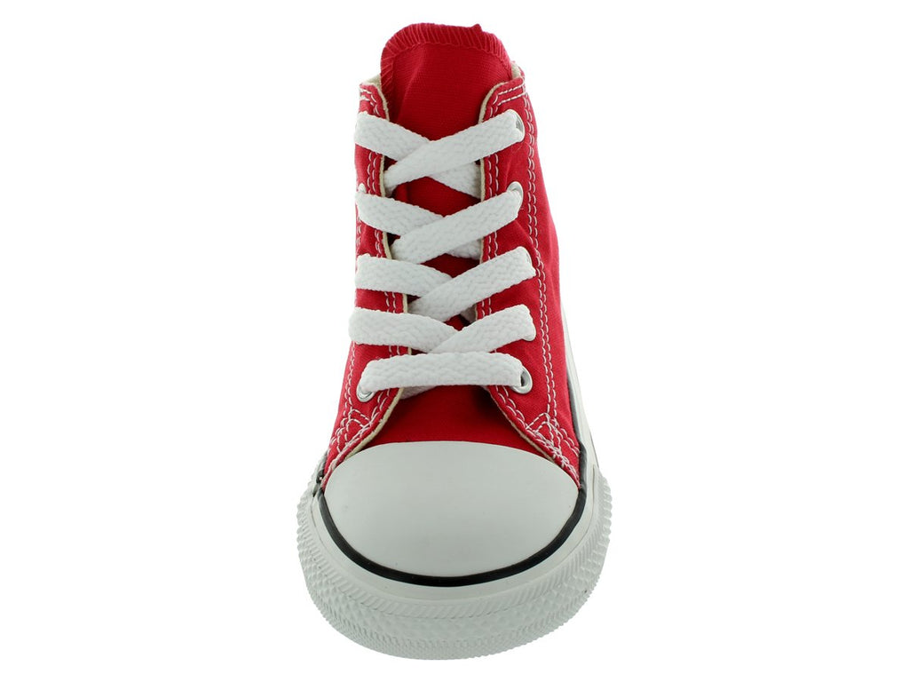 Converse Kids' Chuck Taylor All Star Canvas High Top Sneaker, red, 4 M US Toddler