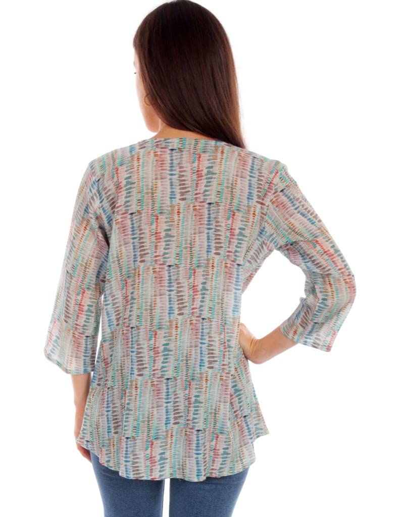 WATER COLOR PRINT PULLOVER BLOUSE