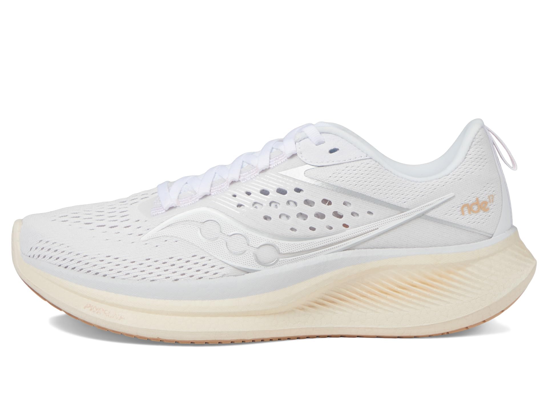 Saucony Women's Ride 17 Sneaker, White/Pearl, 9.5