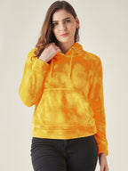 Modeve Full Sleeve Self Design Women Sweatshirt-Yellowii Winter Wear Ii Hoodie