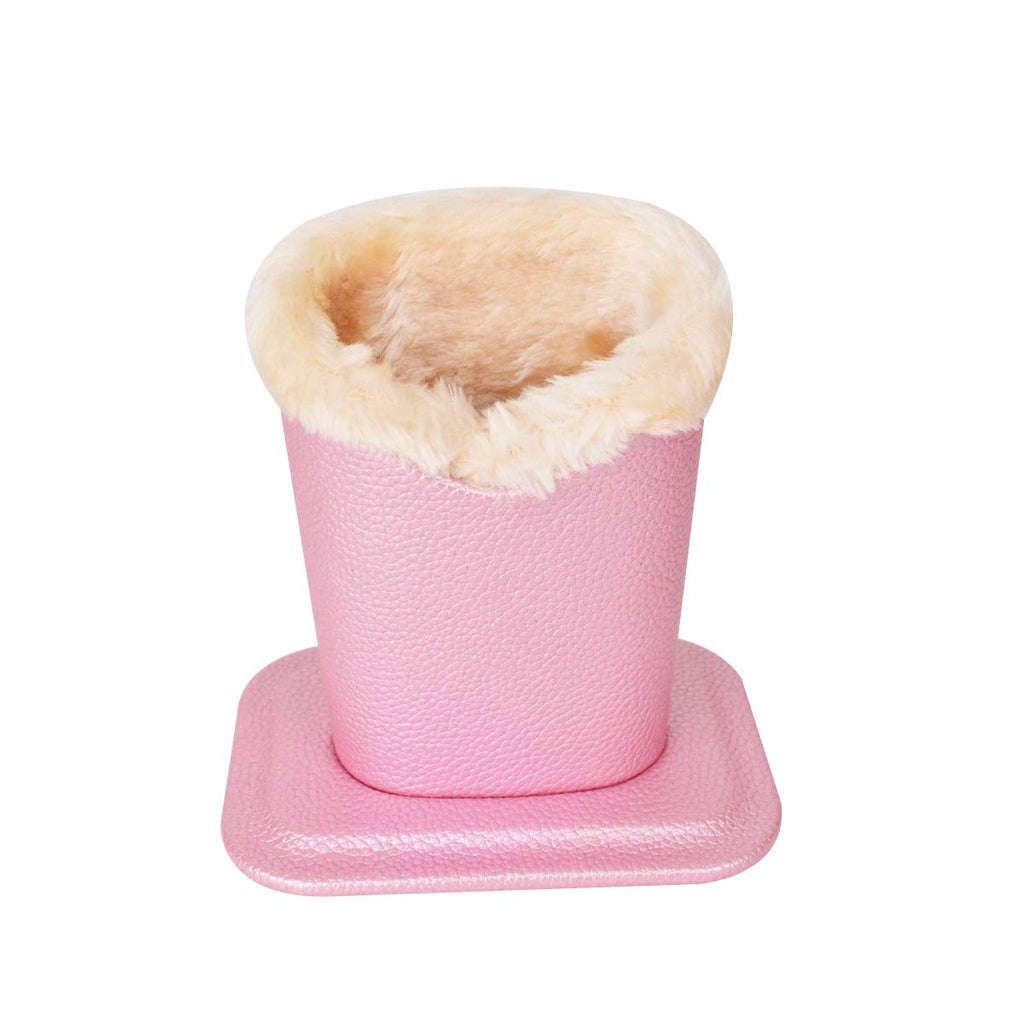 Baitaihem Pack of 2 Plush Lined Eyeglasses Holder Stand Protective Glasses Case For Desks Or Nightstands(Pink)