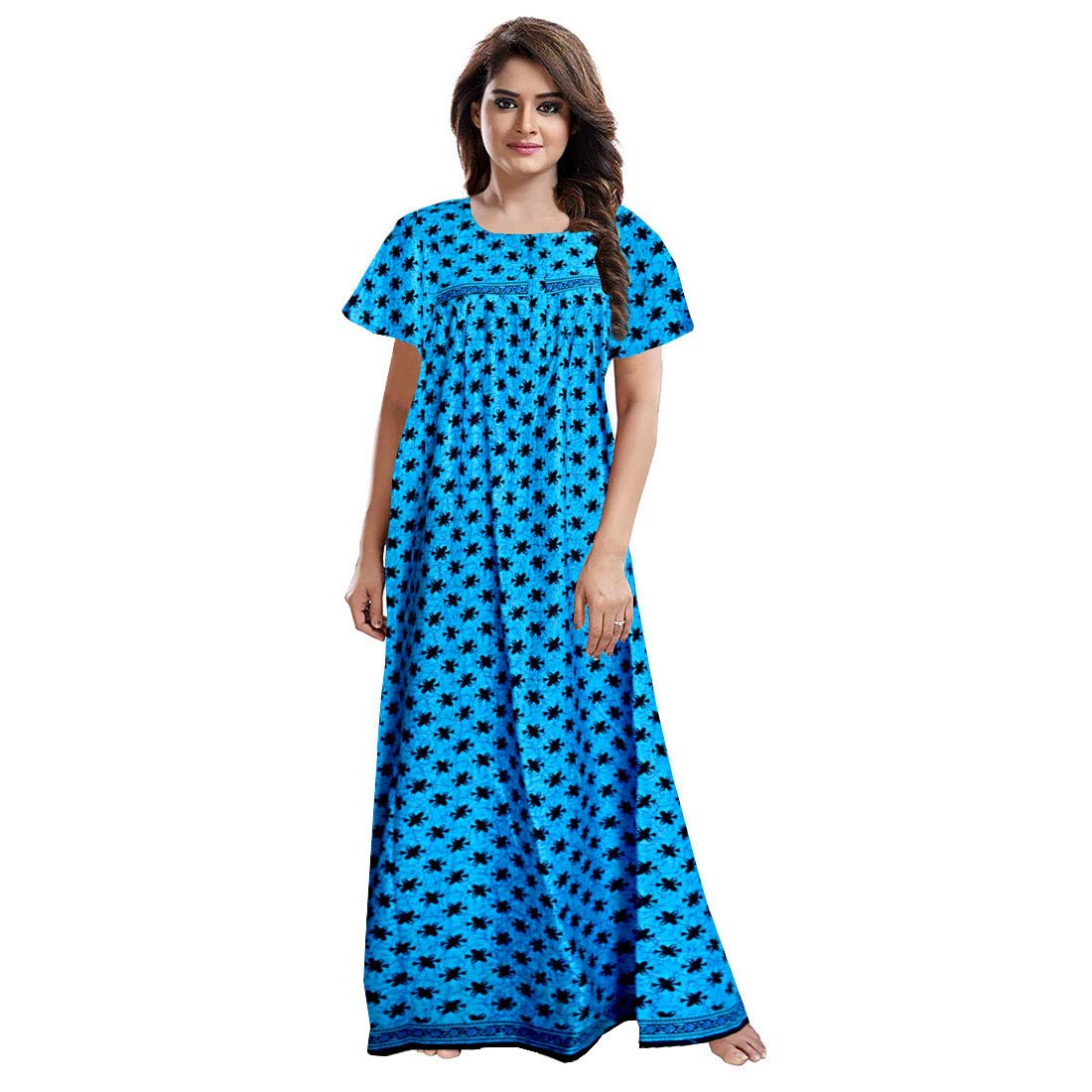 Khushi Print WomenS Cotton Ankle Length Feeding Nighty/Maternity Nighty (Multicolor, 2Xl) 2