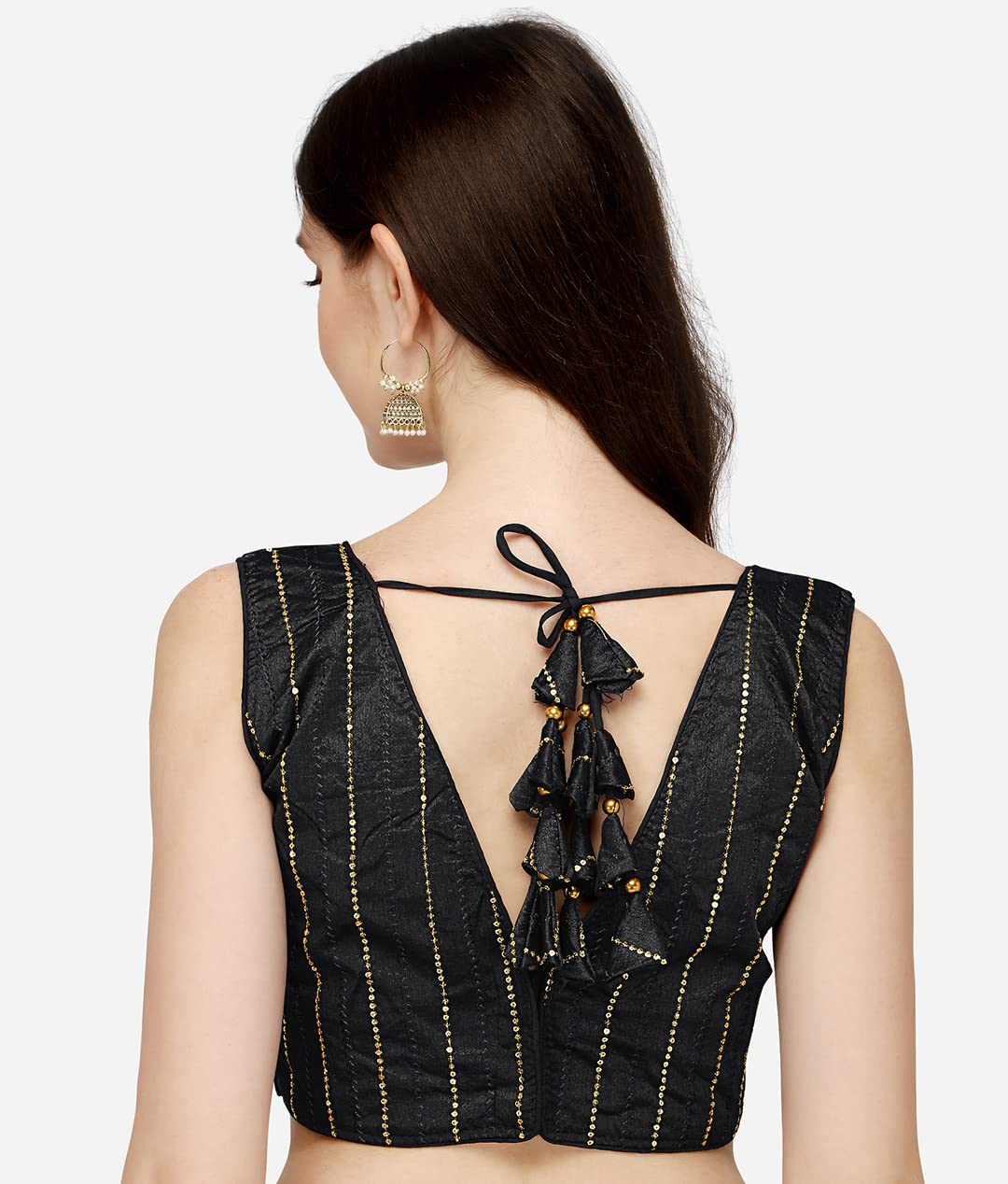 Pujia Mills Womens Silk Sequin Sleeveless Blouse
