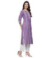 Stylum Women'S Ethnic Motif Printed Rayon Straight Kurta (Purplenadia_Purple)