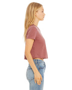 Ladies Flowy cropped T-Shirt - WHITE - S(D0102H7WZ0J)
