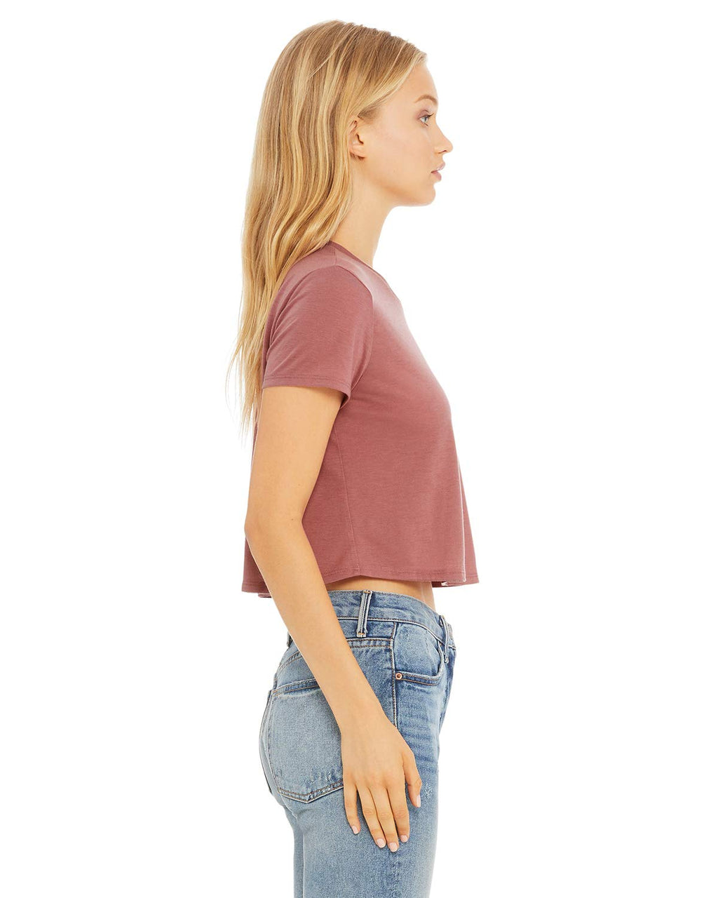 Ladies Flowy cropped T-Shirt - WHITE - S(D0102H7WZJX)