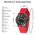 Blekon Original Nurse Watch - Medical Scrub Colors, Easy Read Dial, Second Hand, Water Resistant Watch (Black/RED)