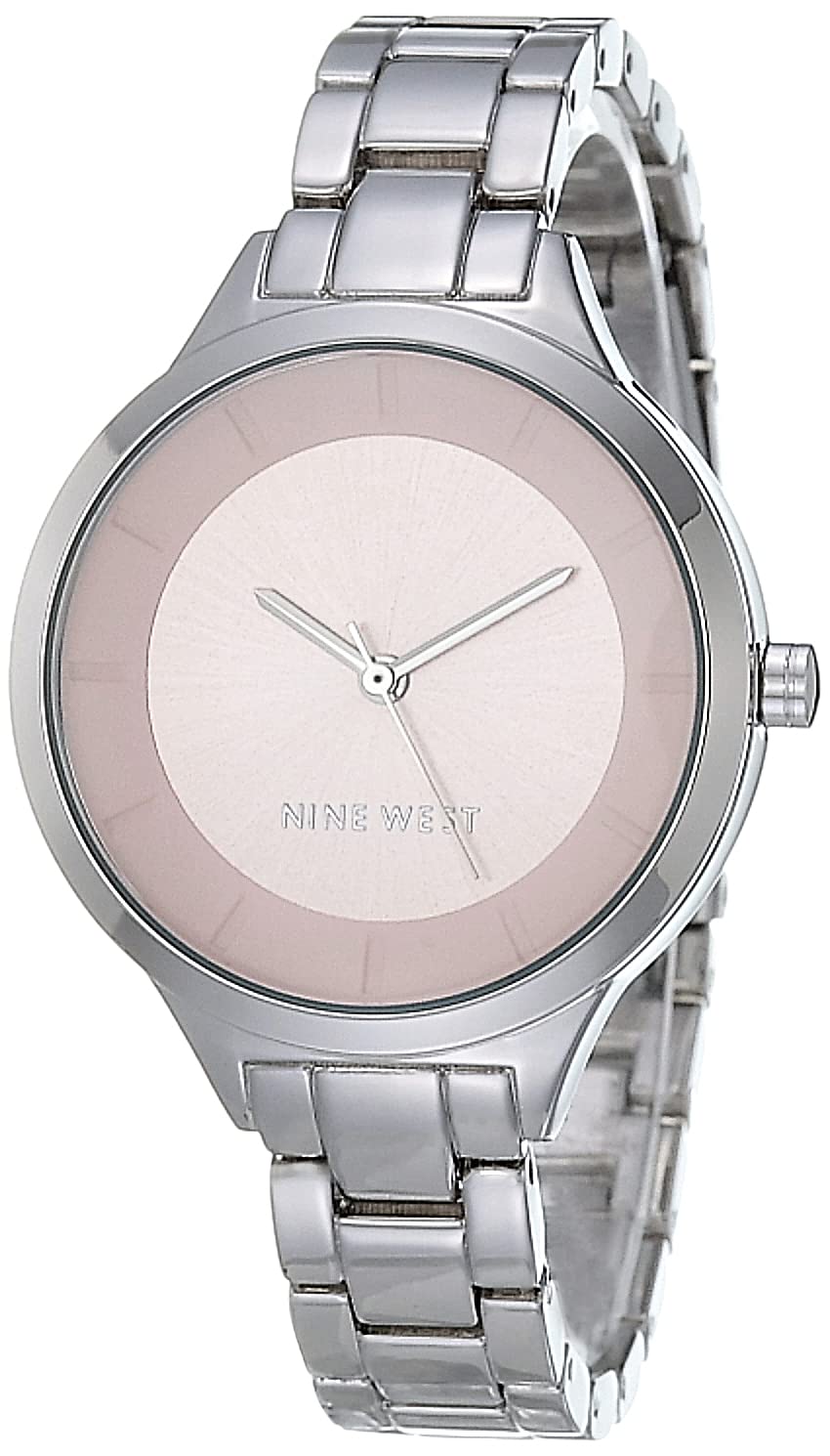 Nine West Women Japanese Quartz Dress Watch with Metal Strap, Silver, 12 (Model: NW/2225LPSV)