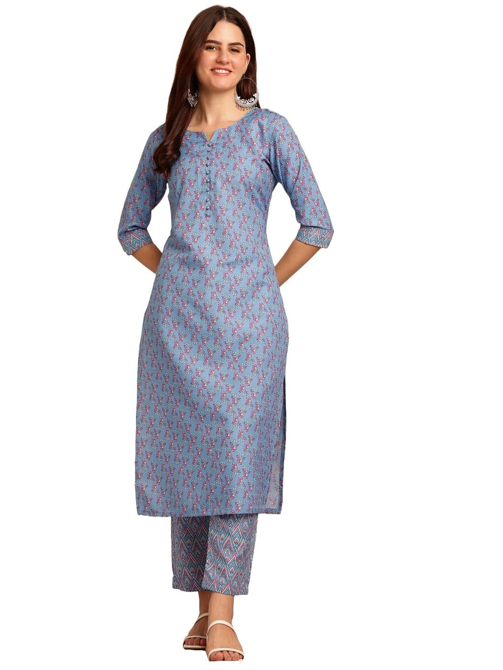 Lookmark Kurta Set: Contemporary Charm Personified! Redefine Your Style With Our Printed Kurti Pant Sets! Blue
