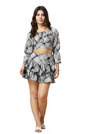 Oomph! Crepe Top And Skort Set For Women, Black - Coord_Mt873Msk159