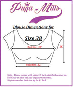Pujia Mills Womens Heavy Embroidery Coding with Maggam Work Half Sleeve Fancy Readymade Saree Blouse