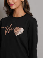 Kotty Women Full Sleeve Round Neck Pinted Sweatshirt