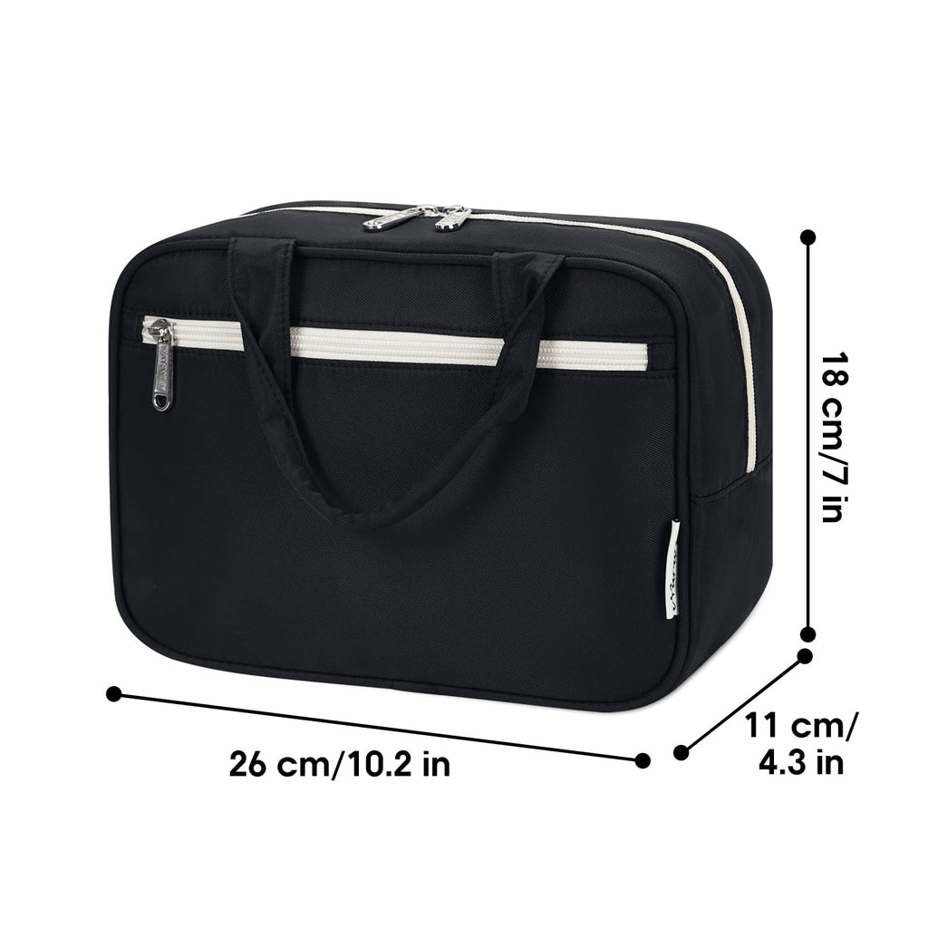 Narwey Toiletry Bag Women Large Makeup Bag Organizer Travel Cosmetic Bag for Toiletries Essentials Accessories (Black)