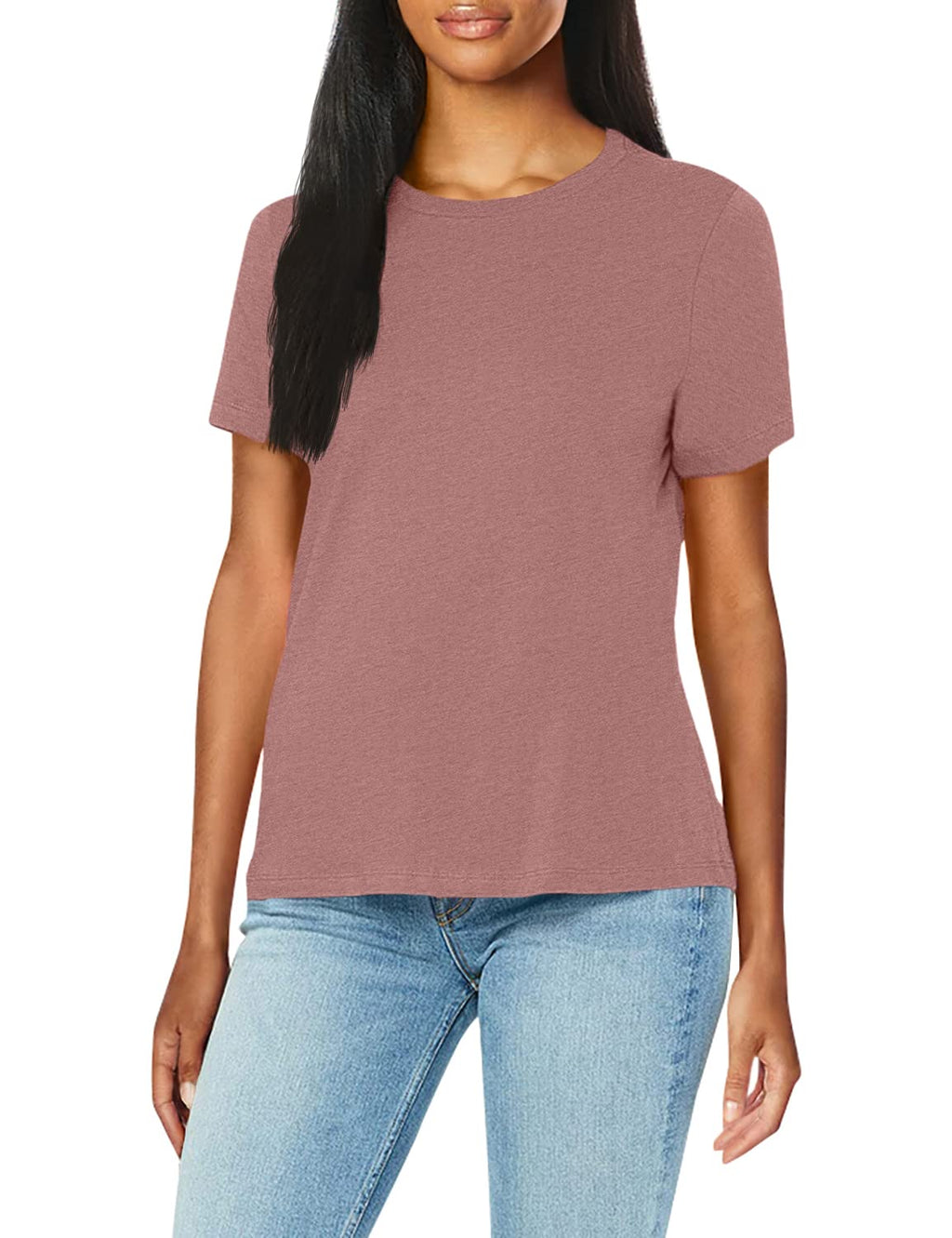 Bella+ Women's Canvas Ring-Spun Crewneck Combed T-Shirt, Heather Mauve, Large