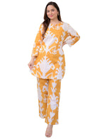 ANNI DESIGNER Womens Cotton Blend Printed Ethnic Co-ord Set (Minara Yellow-NW_S_Yellow_Small)