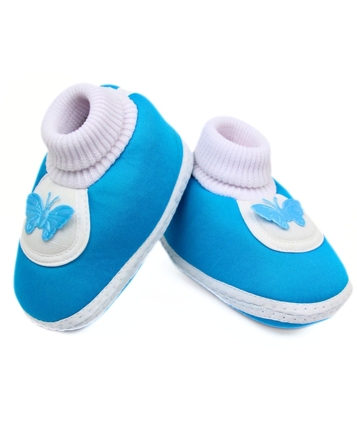 Neska Moda 0 To 6 Months Baby Girls SlipOn Cotton Shoe/Booties (Blue)Btb4974 0-6