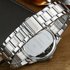 DREAMING Q&P Valentine's Romantic Stainless Steel His and Hers Wrist Watches,fq-102 Gifts Set for Lovers,Black Color 2 Pieces