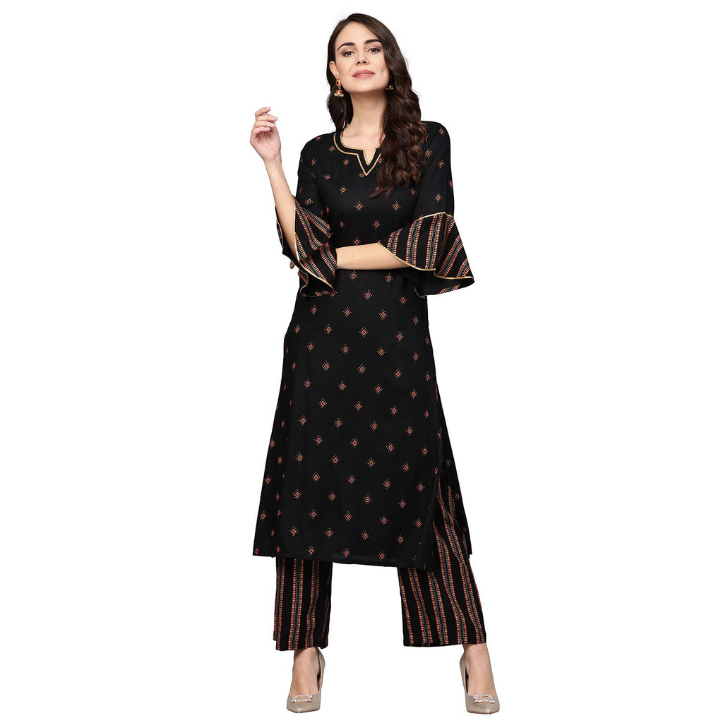 Idalia Black Gold Printed Kurta Set