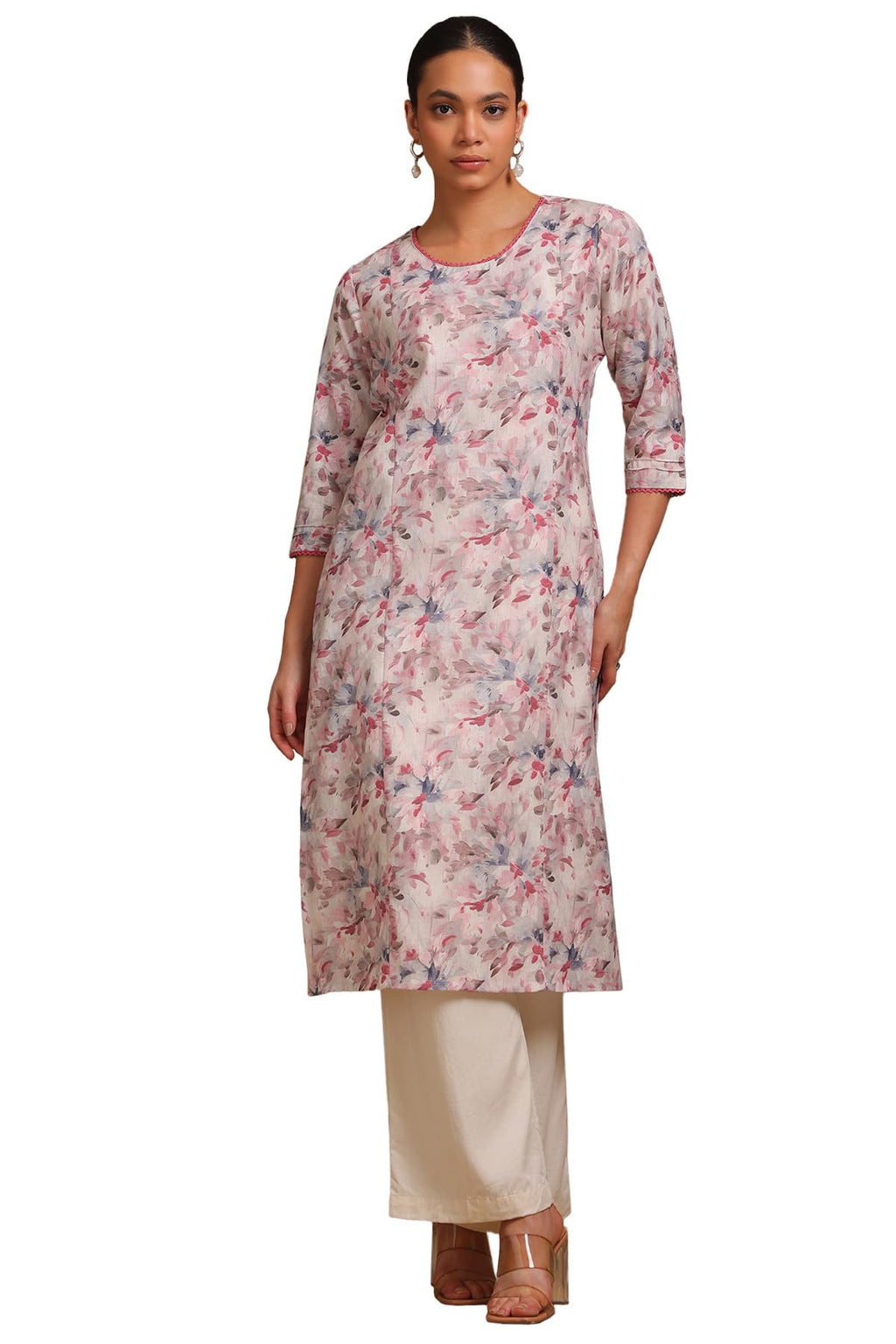 Soch Women'S Linen Regular Kurta (Cws5Ku61275_Cream