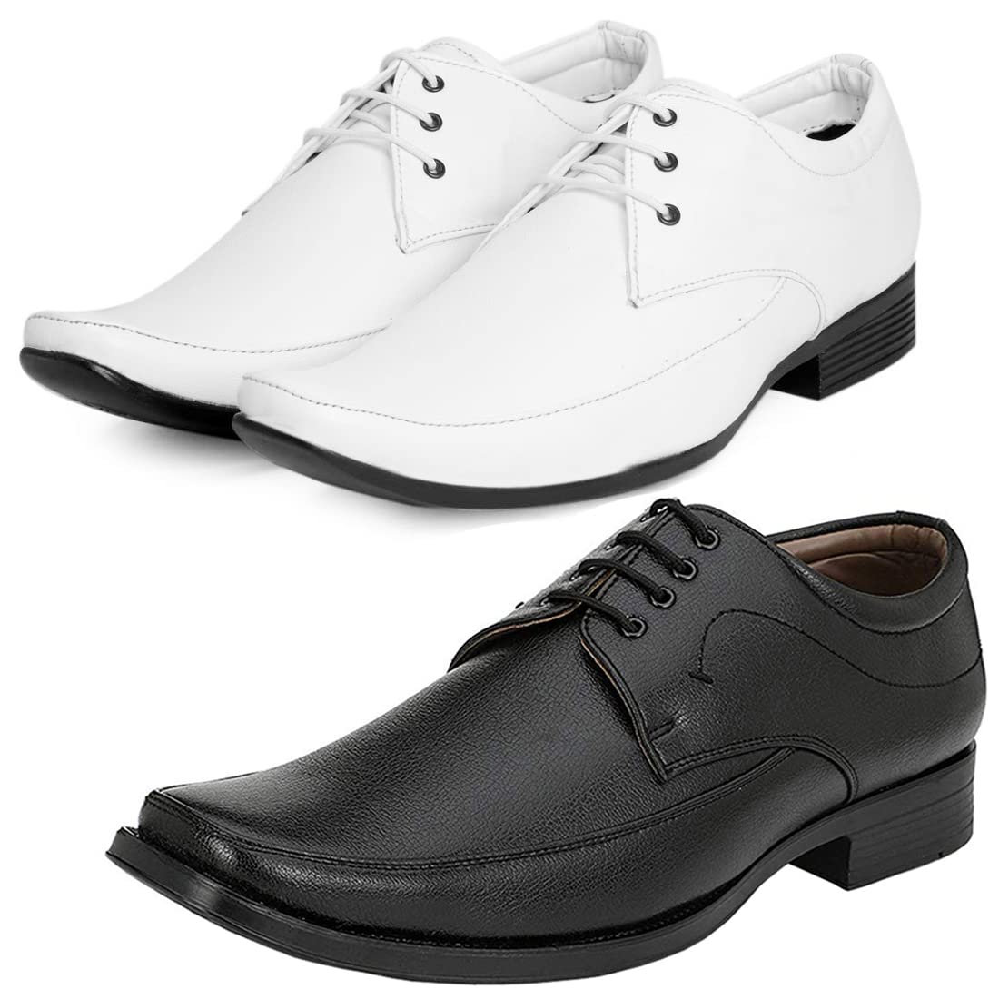 Relaxed Trendy Formal Shoes/Party Shoes/ 2 Shoes Combo with Free Belt for Men and Boys (BAZAAR9012_VTR002BdrBlk007BdrWht1B 7