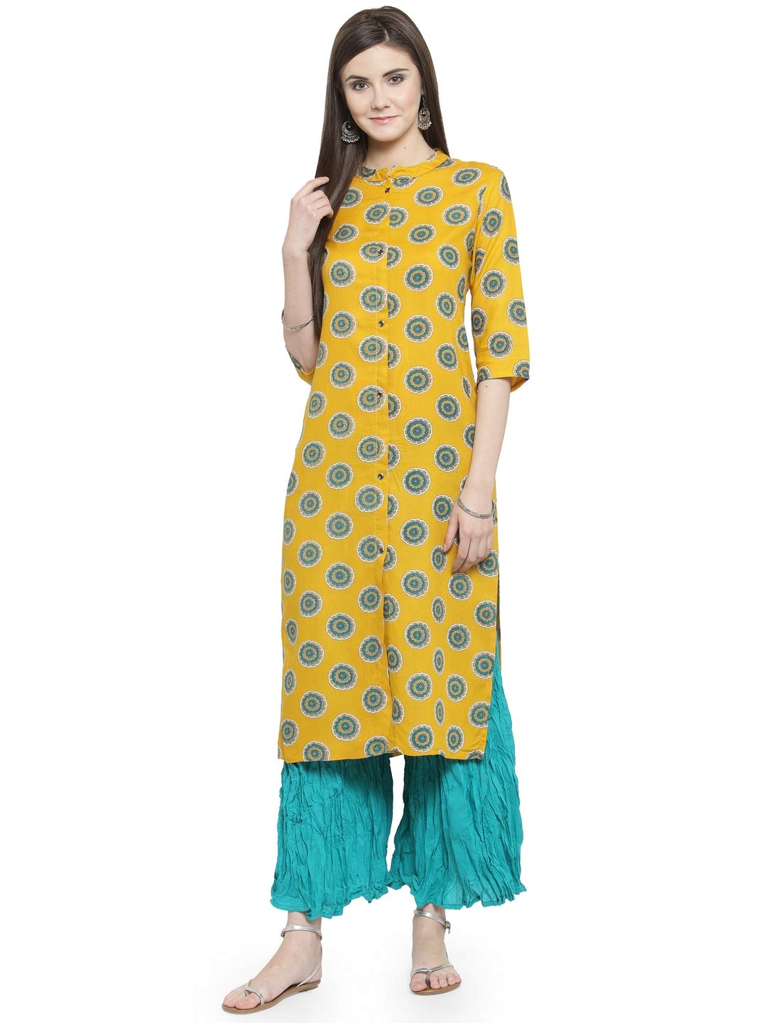 Gosriki WomenS Rayon Kurta (Kur190026-Xl_X-Large_Yellow)