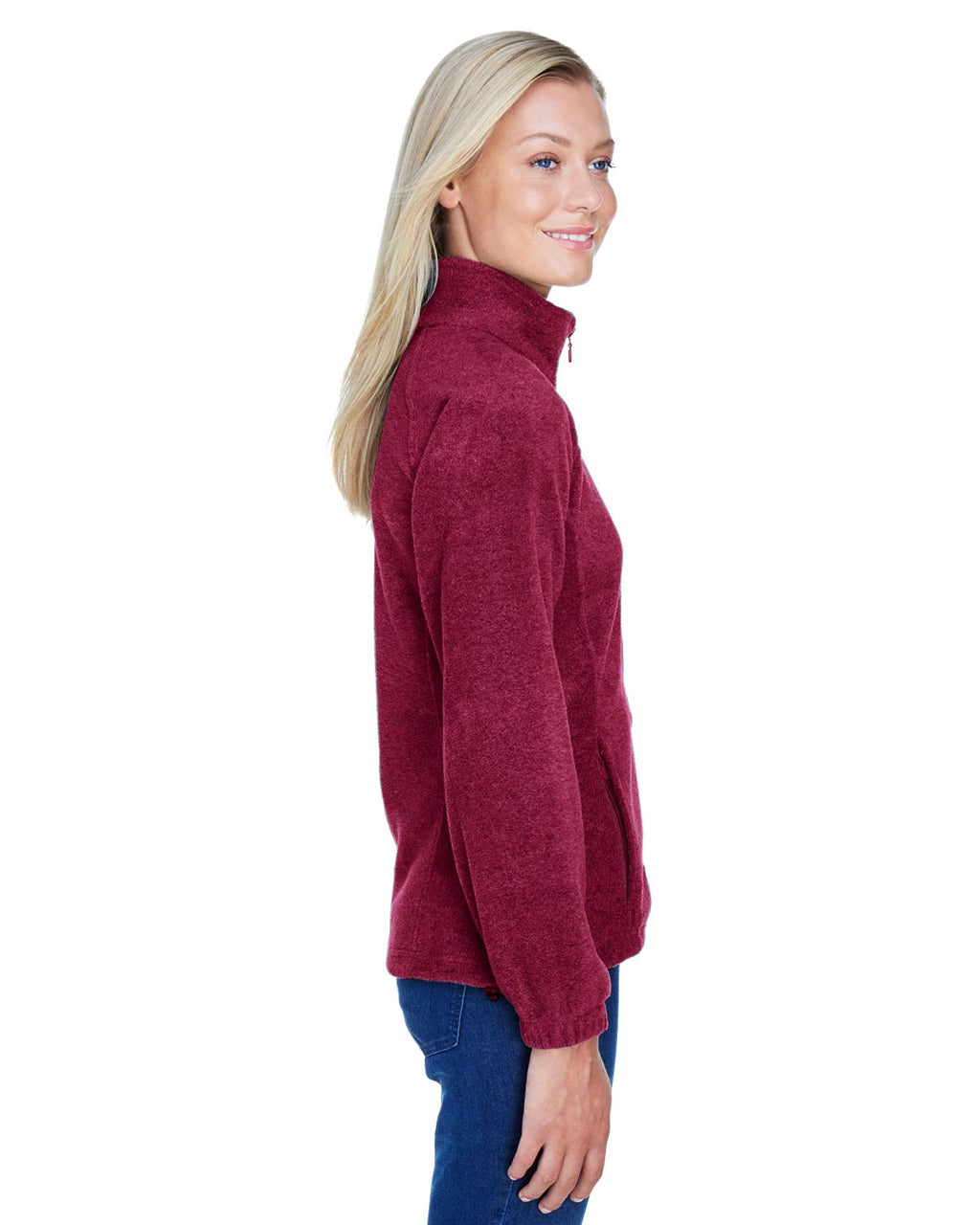 Ladies 8 oz Full-Zip Fleece - BLAcK - XS(D0102H7NJA2)