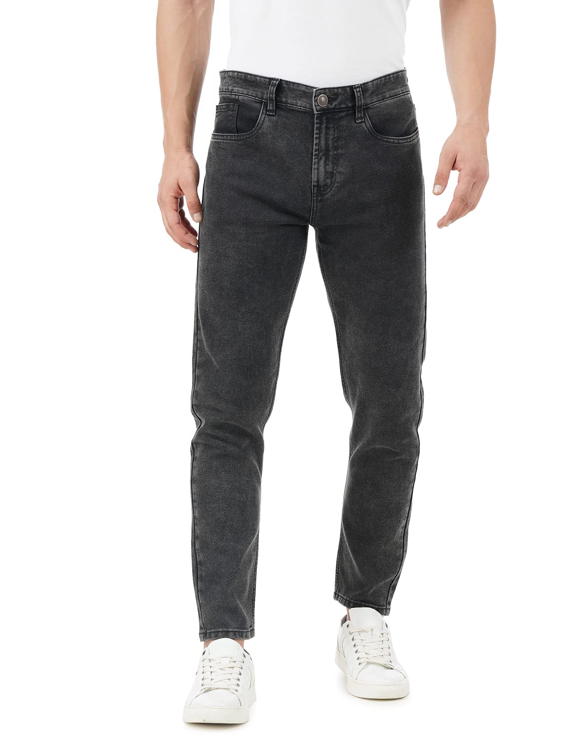 INKD Mens Mid Rise Slim Jeans (INKSS23MJN-006_Grey Dilemma_30)