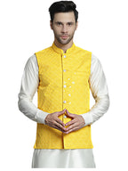 Jompers Mens Embroidered And Sequins Nehru Jacket