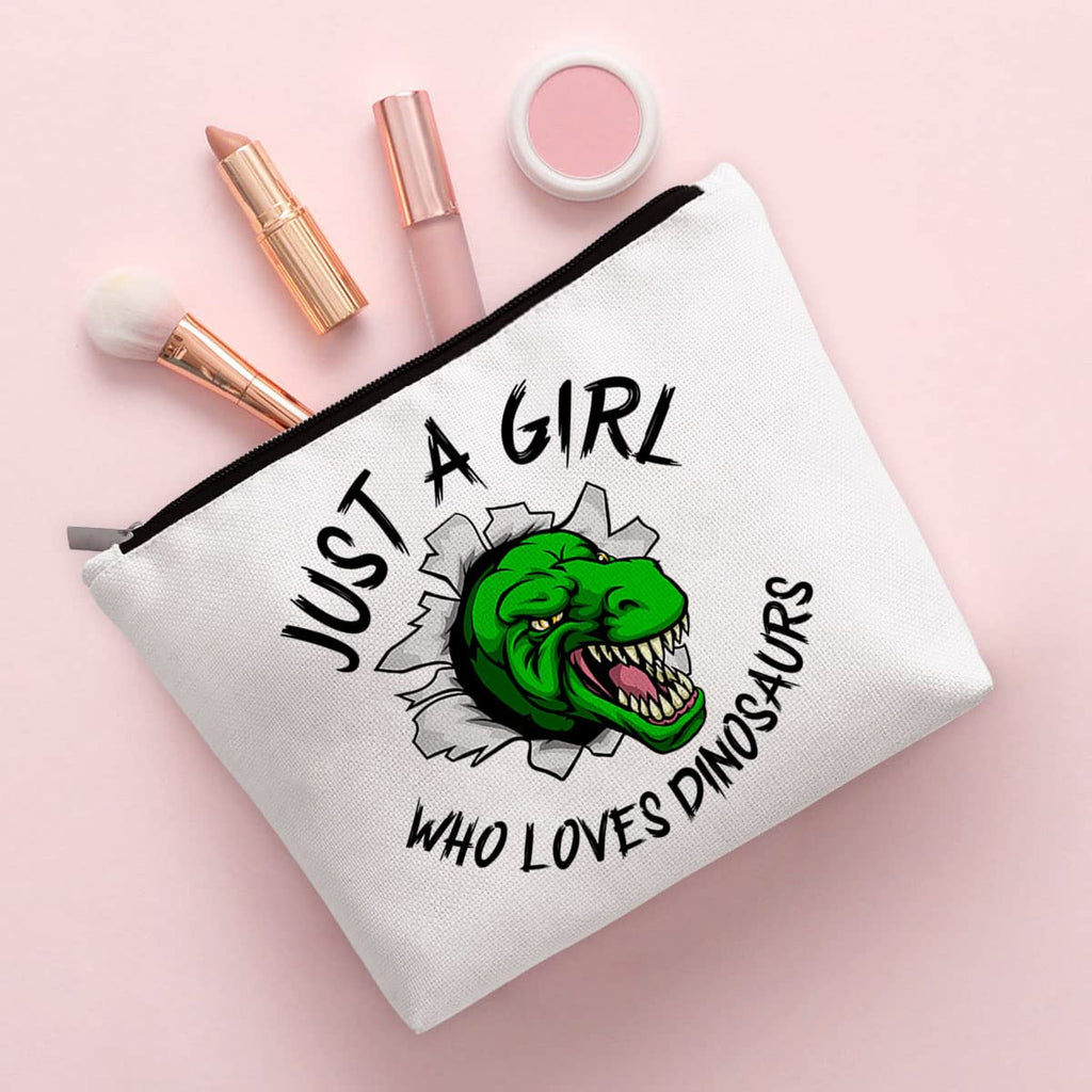 BiuNiuring Dinosaur Gift for Women, Dinosaur Gifts for Dinosaur Lovers, Dinosaur Makeup Bag, Who Loves Dinosaurs Cosmetic Bag