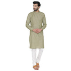 Manyavar MenS Art Silk Kurta (Ml11891_Green_L)
