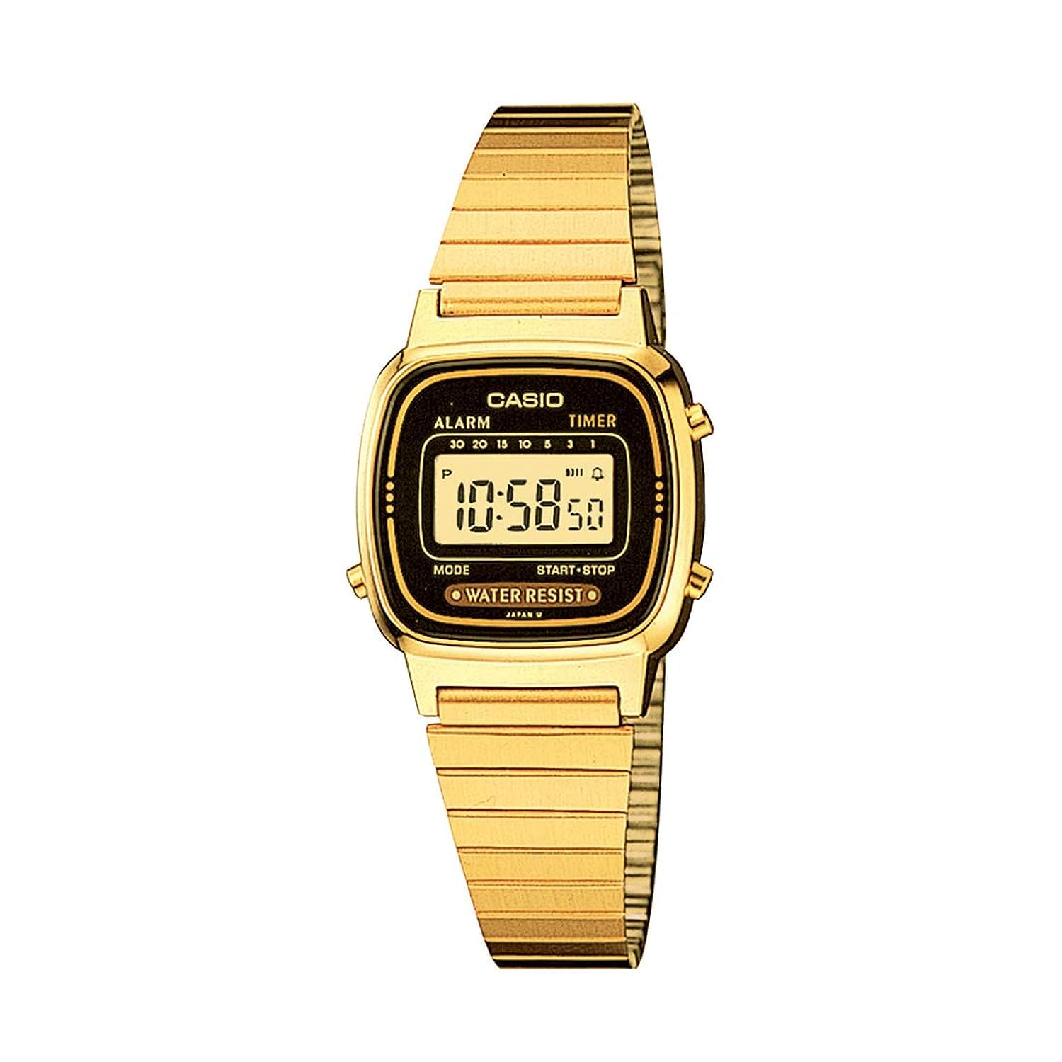 Casio Women's Vintage LA670WGA-1DF Daily Alarm Digital Gold-tone Watch