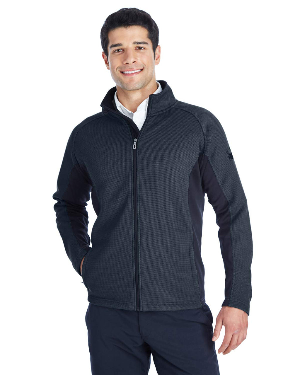 Mens constant Full-Zip Sweater Fleece Jacket - BLAcK BLK RED - S(D0102H7YFYP)