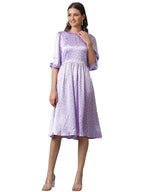 Kotty WomenS Fit And Flare Floral Printed Dress Lavendor
