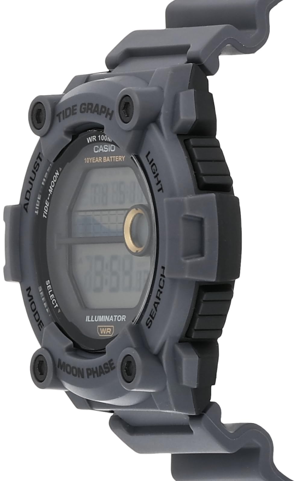 Casio Tide Graph Moon Phase Men's Sports Watch w/Illuminator (Model WS-1300H-8AV Gray)