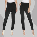 Lyra Cotton Strech Pencil Pant For Women | Mid-Waist | Fashionwear Black