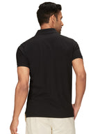 XYXX Mens Solid Regular Fit Shirt (XY_CR14_Polo Tshirt_1_Black