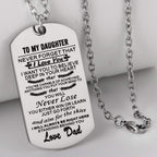 FAYERXL to My Daughter Dog Tag Necklace Gift Ideas from Dad Inspiration Quote Birthday/Valentine's Day/Graduation/Christmas Gift